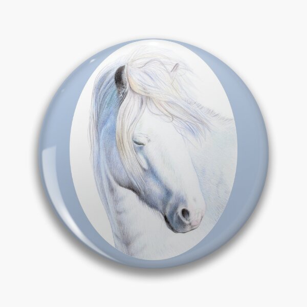 Item preview, Long Mynd Pony Pencil Drawing (blue) designed and sold by SandraWarmerdam.