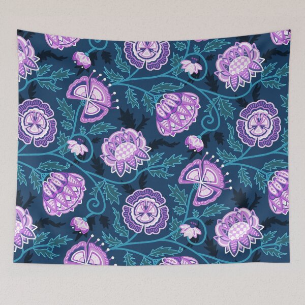 Item preview, Modern Indian Chintz - Purple & Blue designed and sold by TigaTiga.