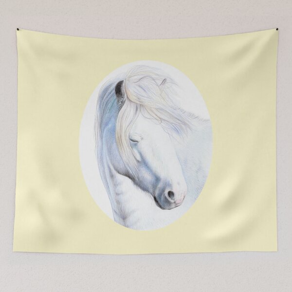 Item preview, Long Mynd Pony Pencil Drawing (yellow) designed and sold by SandraWarmerdam.