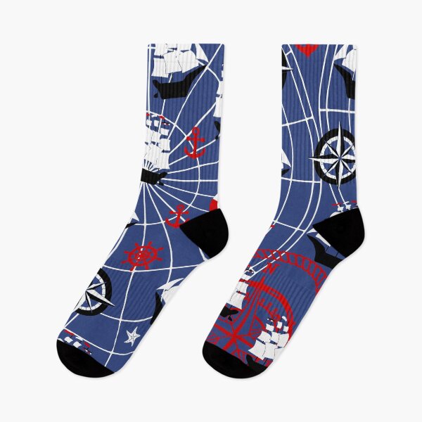 Item preview, Sailing Boat Pattern - nautical print with anchors and boats on blue background designed and sold by kapotka.