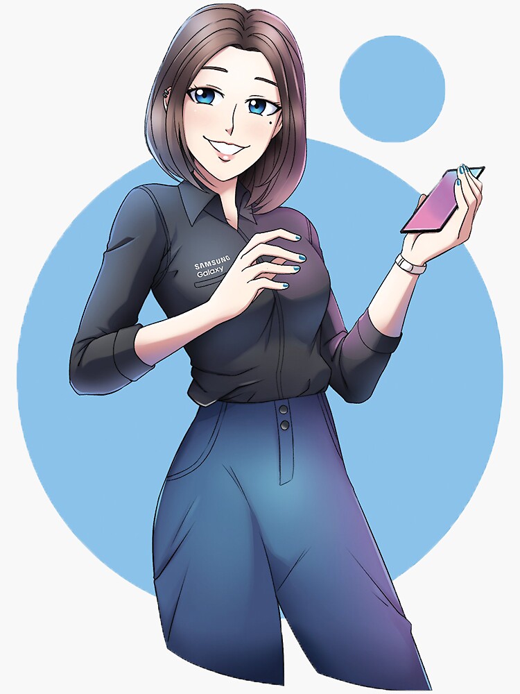 Samsung virtual assistant Sam fanart Art Board Print for Sale by Oyenpaws