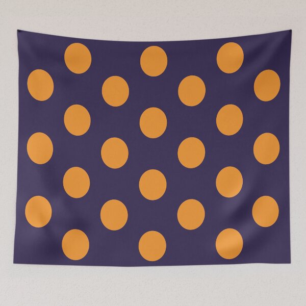 Item preview, Large ORANGE and NAVY BLUE POLKA DOTS designed and sold by RachelMacht.