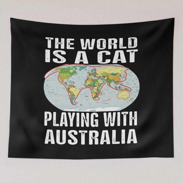 Item preview, A Cat Playing With Australia designed and sold by UncomonTee.