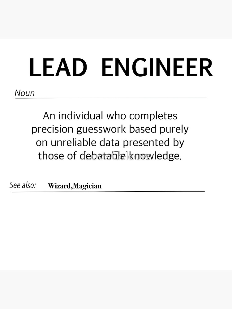 "Lead engineer definition" Poster by LoveColours Redbubble
