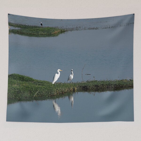Item preview, River Bank White Egrets Wader Birds  designed and sold by worldways.