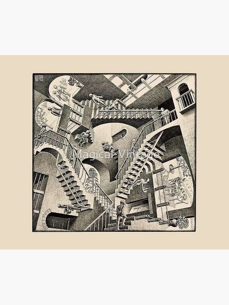 Disover M.C. Escher - Relativity, 1953 Shower Curtain