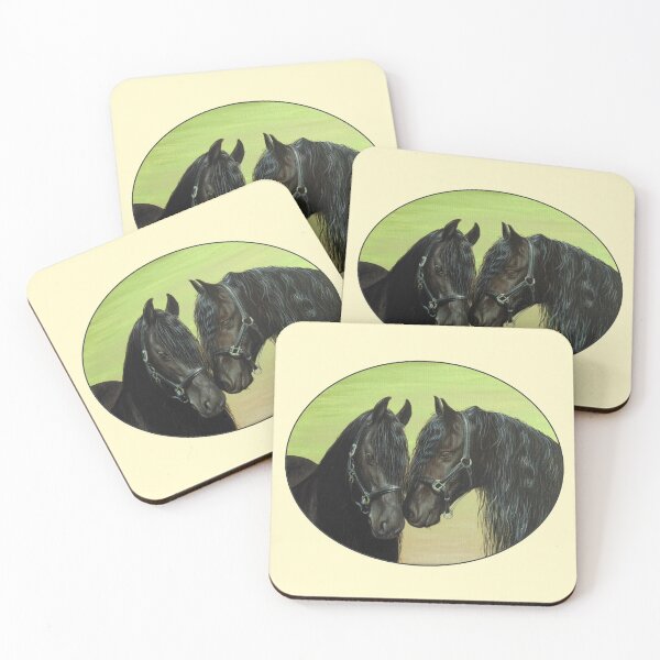 Item preview, Black Friesian Horses (yellow) designed and sold by SandraWarmerdam.