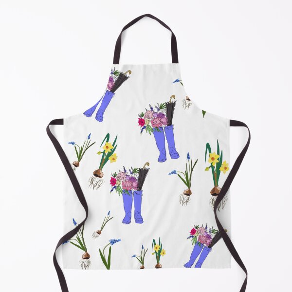 Item preview, Blue rain boots and spring flowers designed and sold by orangerinka.
