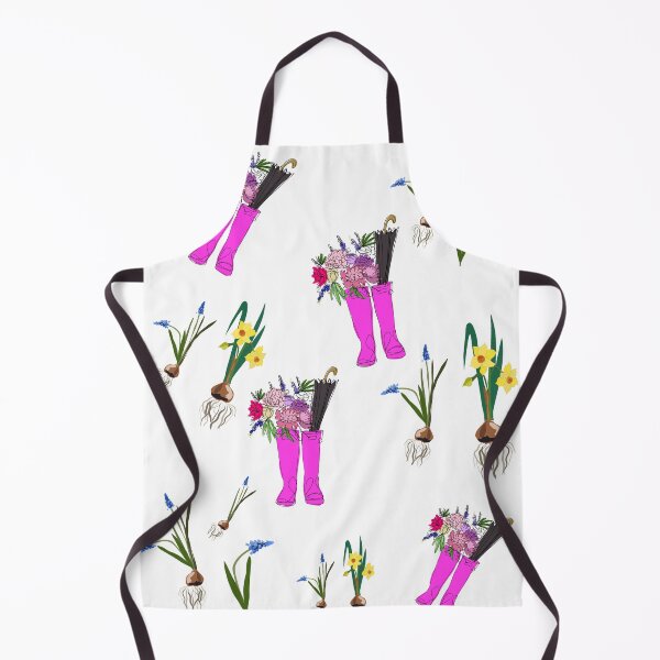 Item preview, Pink rain boots and spring flowers designed and sold by orangerinka.