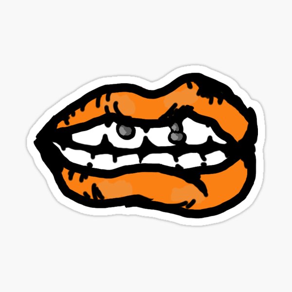 Orange Lips Sticker