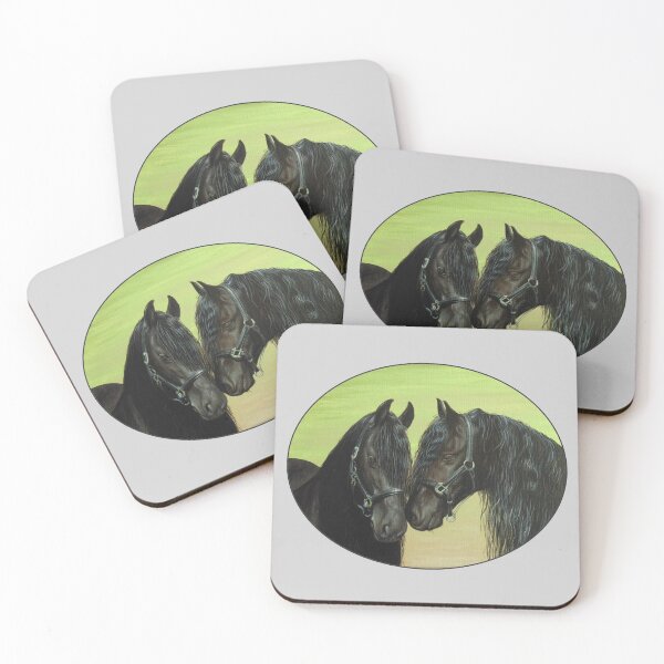 Item preview, Black Friesian Horses (grey) designed and sold by SandraWarmerdam.