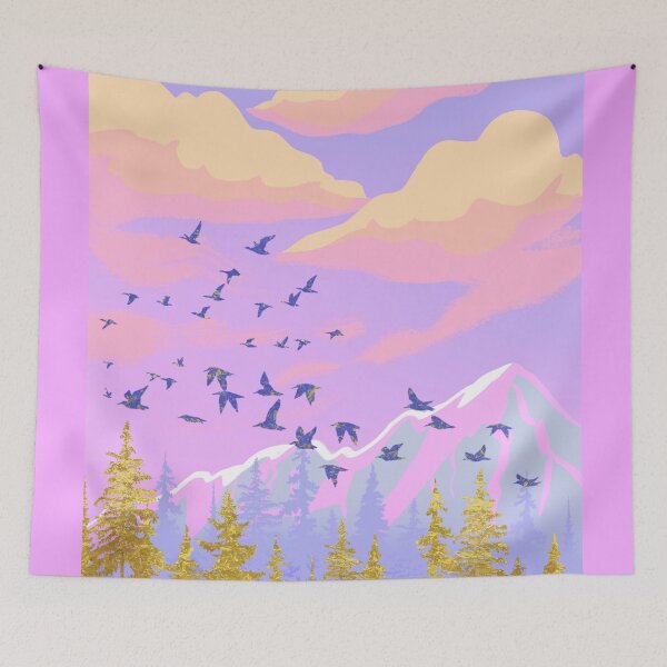 Item preview, Golden hour dreamy mountains designed and sold by orangerinka.