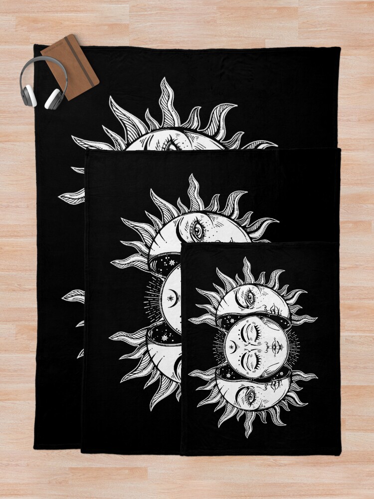 Alternate view of Sun and moon Throw Blanket