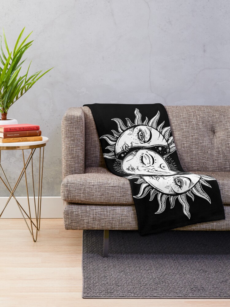 Alternate view of Sun and moon Throw Blanket