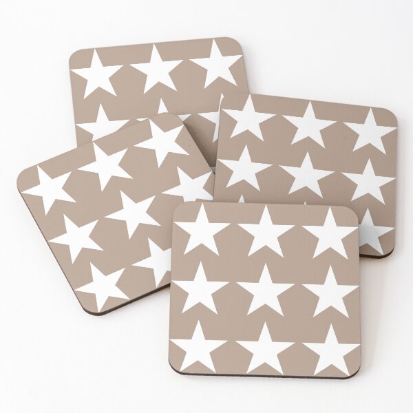 Item preview, Large WHITE and WARM TAUPE STARS  designed and sold by RachelMacht.