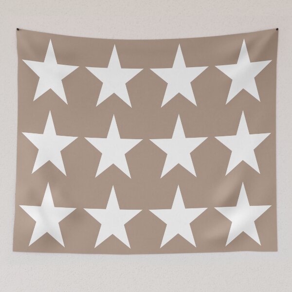 Item preview, Large WHITE and WARM TAUPE STARS  designed and sold by RachelMacht.