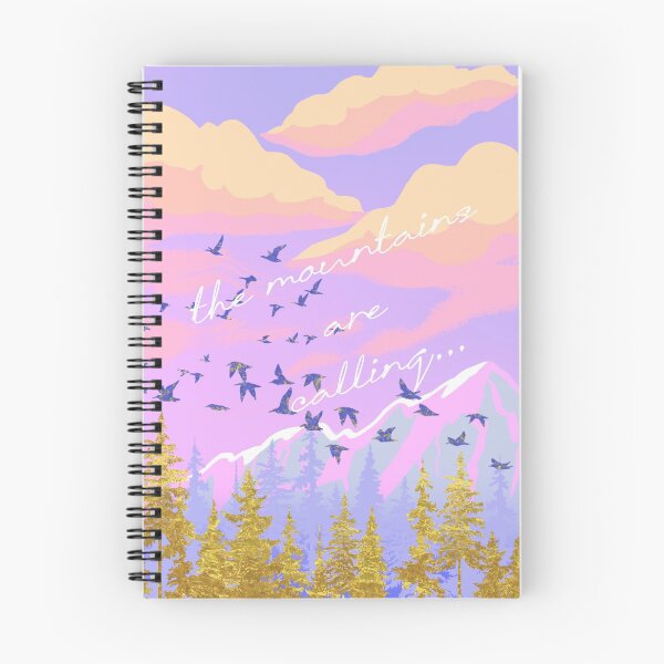 Item preview, The mountains are calling dreamy sunset landscape designed and sold by orangerinka.