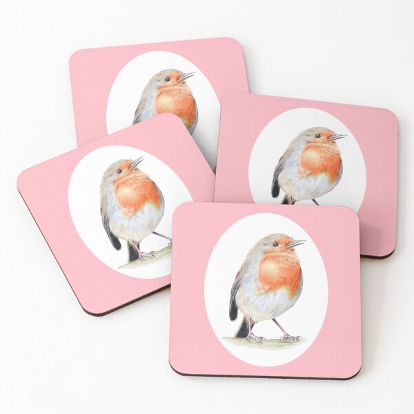 Item preview, Robin Pencil Drawing (pink) designed and sold by SandraWarmerdam.