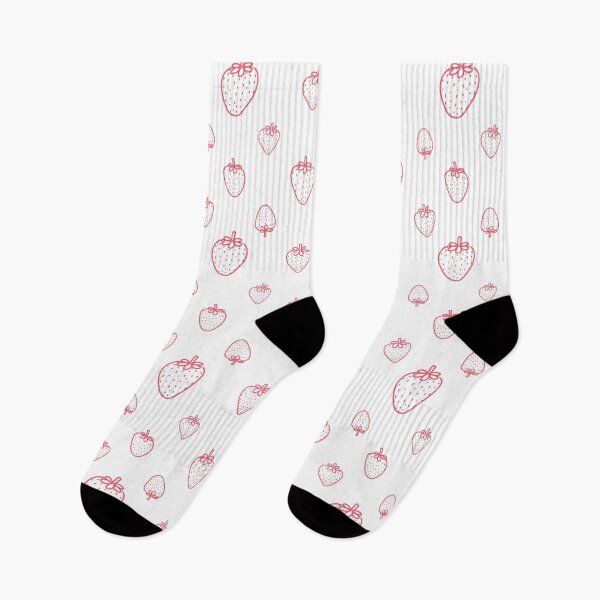 Item preview, Pink strawberry pattern on white background designed and sold by Polunytsya.