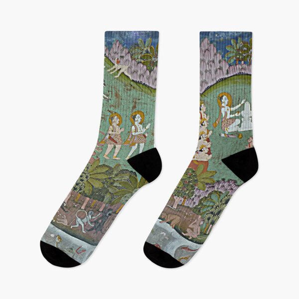 Item preview, Antique Indian Painting Mythological Mural designed and sold by worldways.
