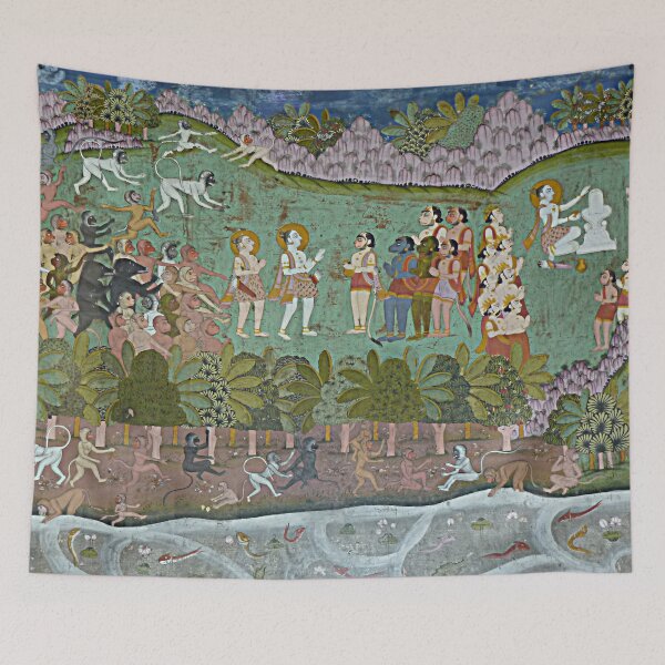 Item preview, Antique Indian Painting Mythological Mural designed and sold by worldways.