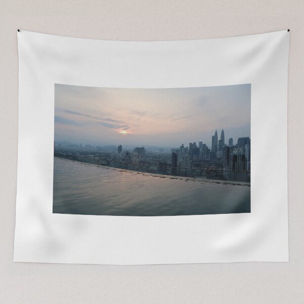 Item preview, Rooftop pool with amazing and stunning view over skyline Kuala Lumpur, Malaysia designed and sold by Colourful-Dinos.