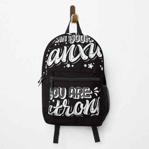 Item preview, Mental Health Support - You Are Stronger Than Your Anxiety - Lettering Black & White Quote Saying Text White designed and sold by WearWolfDesigns.