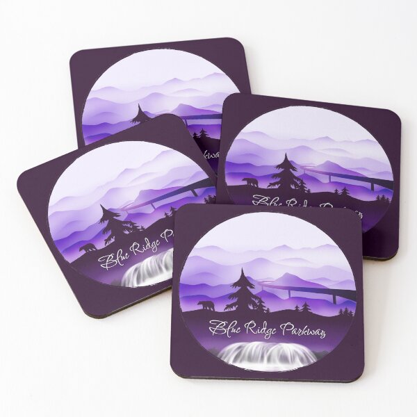 Item preview, Blue Ridge Parkway - Waterfall, Black Bear, Mnts - 28 Purple designed and sold by serenaking.