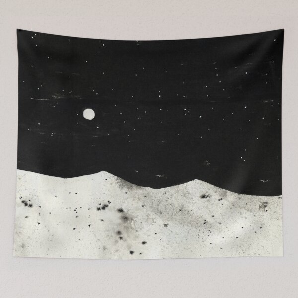 Item preview, The moon in the night sky designed and sold by yuzudesign.