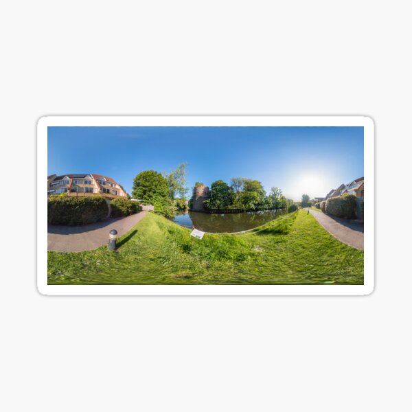 360 degree panorama of Cow Tower and the River Wensum in Norwich Sticker