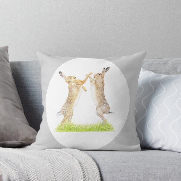 Item preview, Boxing Hares Drawing (grey) designed and sold by SandraWarmerdam.