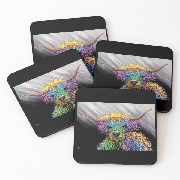 Item preview, Harley - Colourful Highland Cow by Art by Paquita designed and sold by Art-by-Paquita.