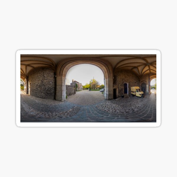 360 degree panorama of Bishops House and gate, Norwich Sticker