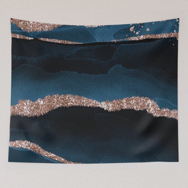 Item preview, Luxurious Navy Blue and Gold Shimmer Agate  designed and sold by aartidote.