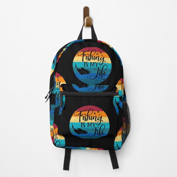 Item preview, Fishing Is My Life Retro Striped Sunset designed and sold by Zurickdesigns.