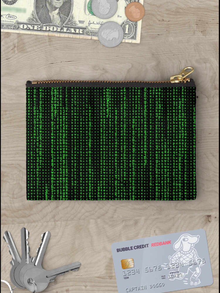 Thumbnail 3 of 4, Zipper Pouch, Matrix Code Abstract Pattern Designs designed and sold by SeventhGate.