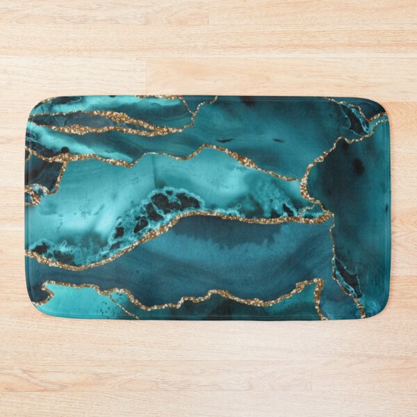 Item preview, Luxurious Turquoise Blue and Gold Shimmer Agate  designed and sold by aartidote.