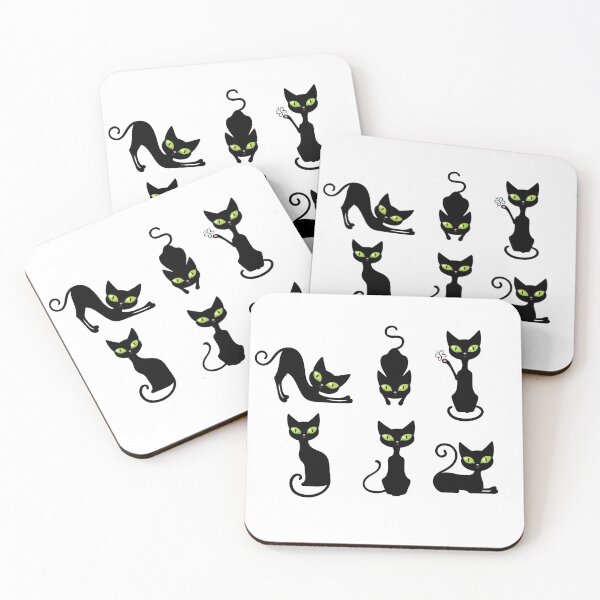 Item preview, Black cats with big green eyes   designed and sold by anemiche.