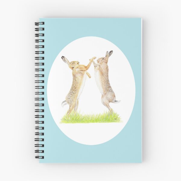 Item preview, Boxing Hares Drawing (blue) designed and sold by SandraWarmerdam.