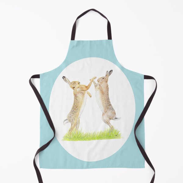 Item preview, Boxing Hares Drawing (blue) designed and sold by SandraWarmerdam.