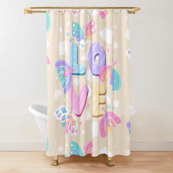 LOVE Print by Evy Benita Shower Curtain