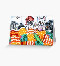 Schnauzers and Snoozes Greeting Card