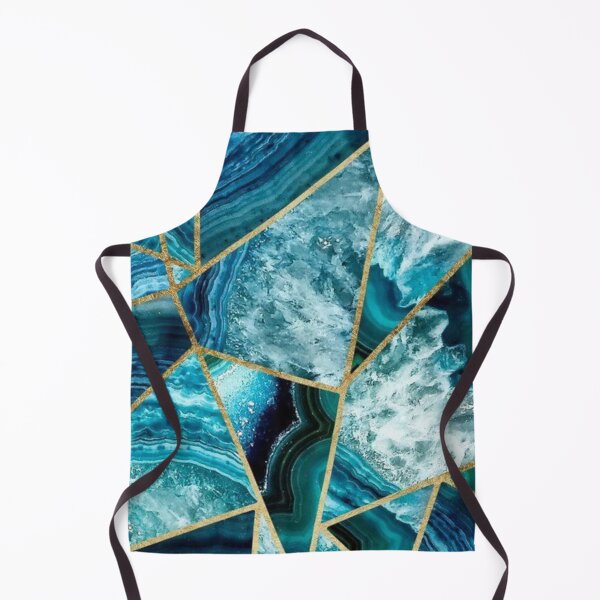 Item preview, Luxurious Turquoise Dark Blue and Gold Shimmer Agate Geometric De designed and sold by aartidote.