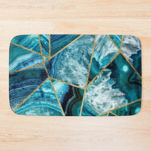 Item preview, Luxurious Turquoise Dark Blue and Gold Shimmer Agate Geometric De designed and sold by aartidote.