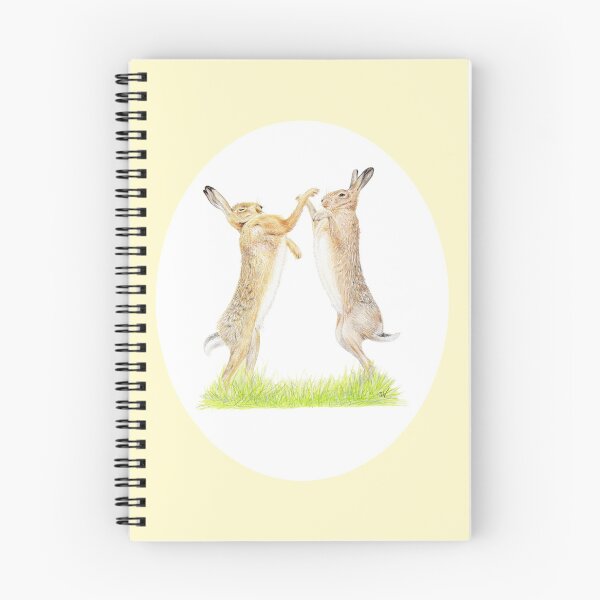 Item preview, Boxing Hares Drawing (yellow) designed and sold by SandraWarmerdam.