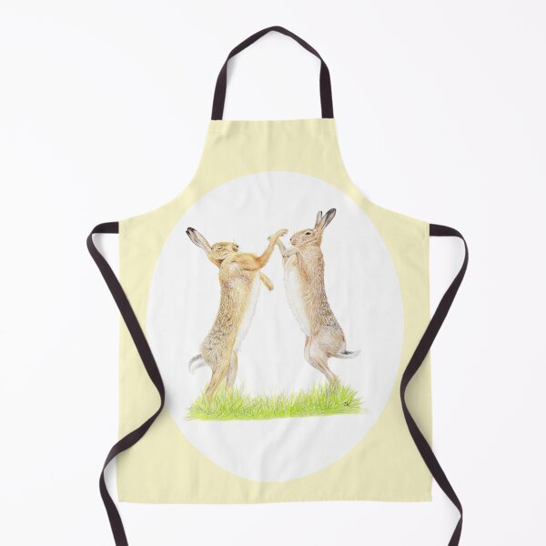 Item preview, Boxing Hares Drawing (yellow) designed and sold by SandraWarmerdam.