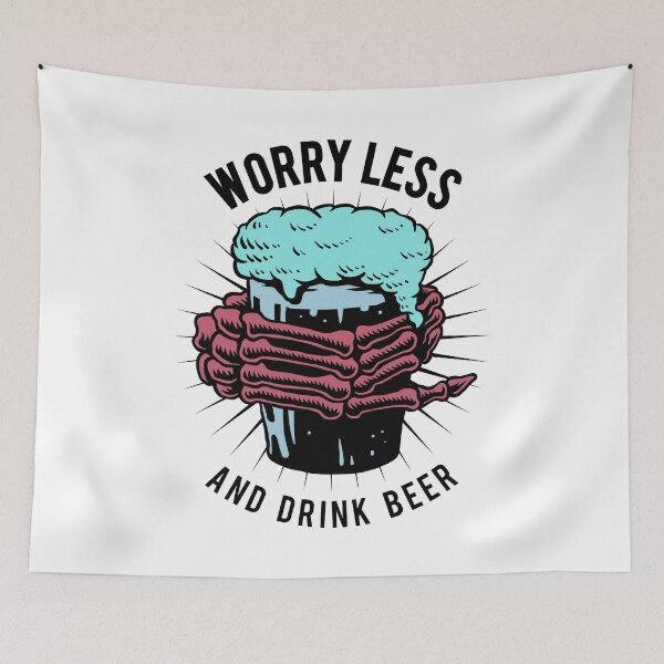 Item preview, worry less and drink beer design collection designed and sold by abhishekarts.
