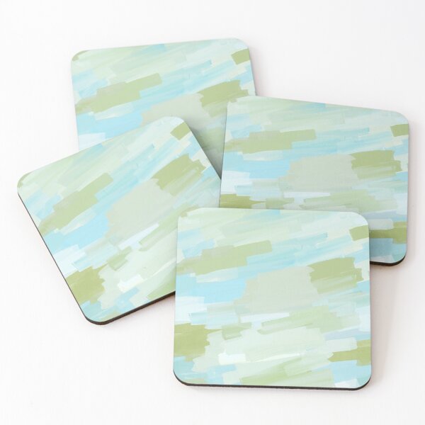 Item preview, Seamless, artistic pattern, strokes of green, white and blue paint. designed and sold by UVI-CA.