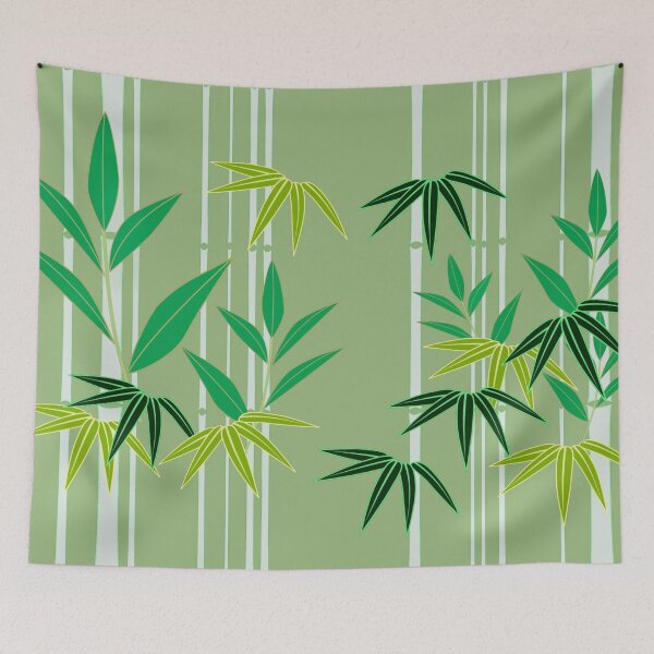 Item preview, Bamboo Forest Leaf Pattern with Shades of Green  designed and sold by PrettyLittlePic.