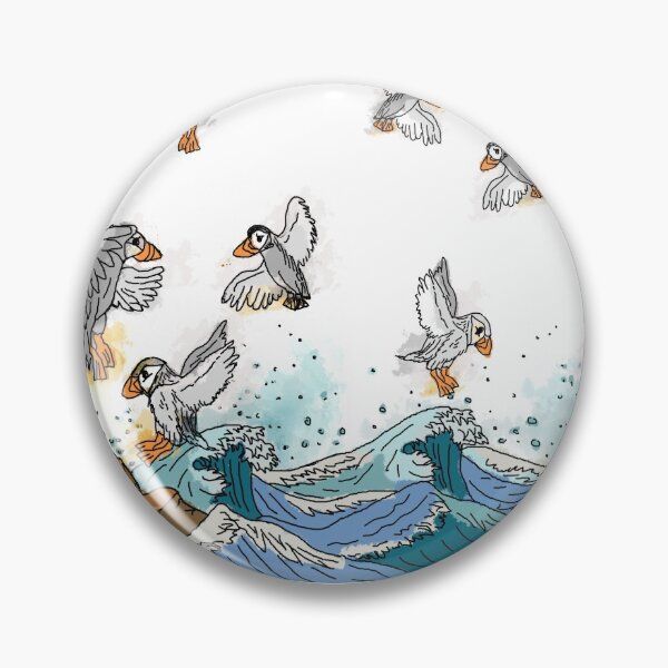 Item preview, Puffins on the Sea // Alba designed and sold by Lunaticrafts.